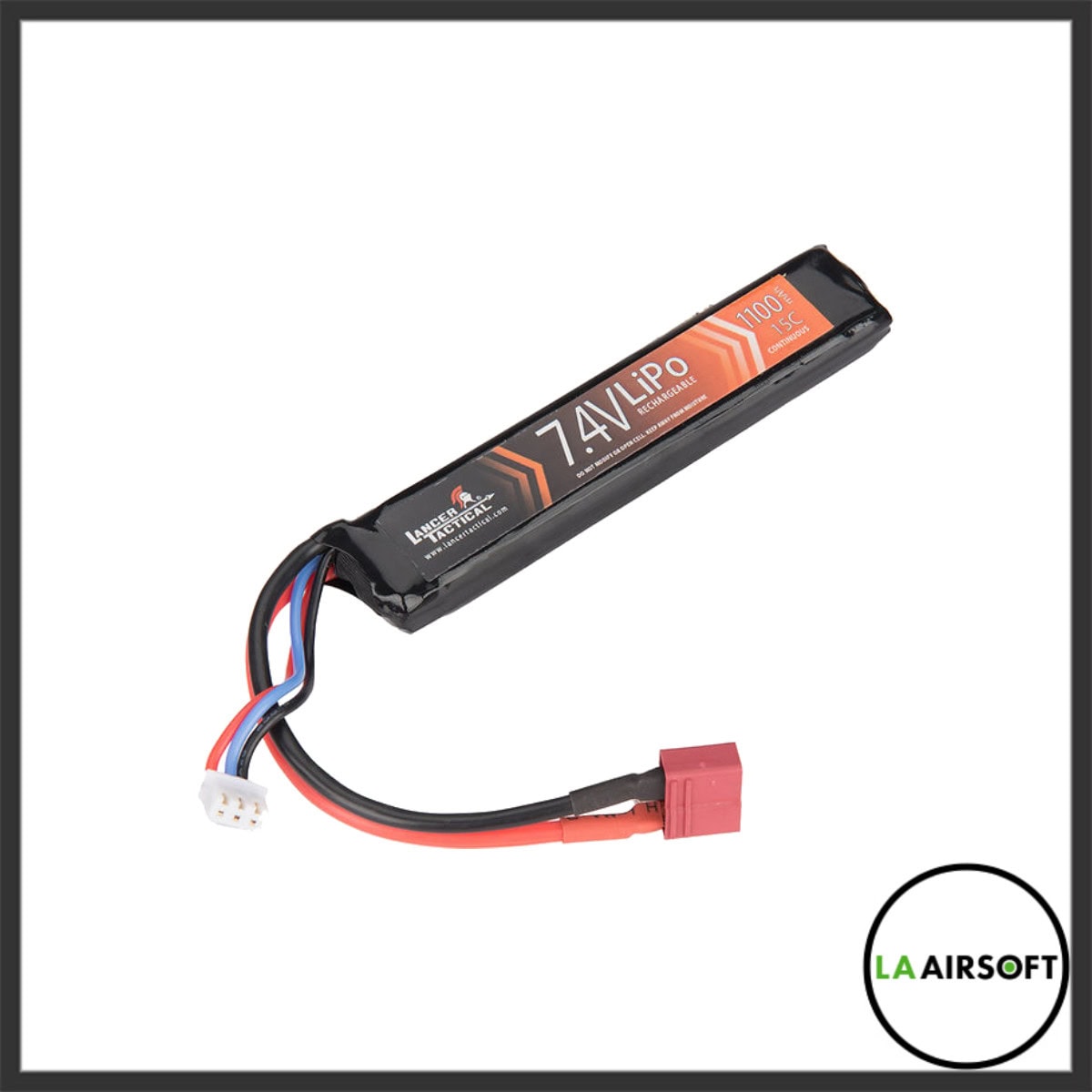 7.4V 1100mAh 15C Stick Lipo Battery