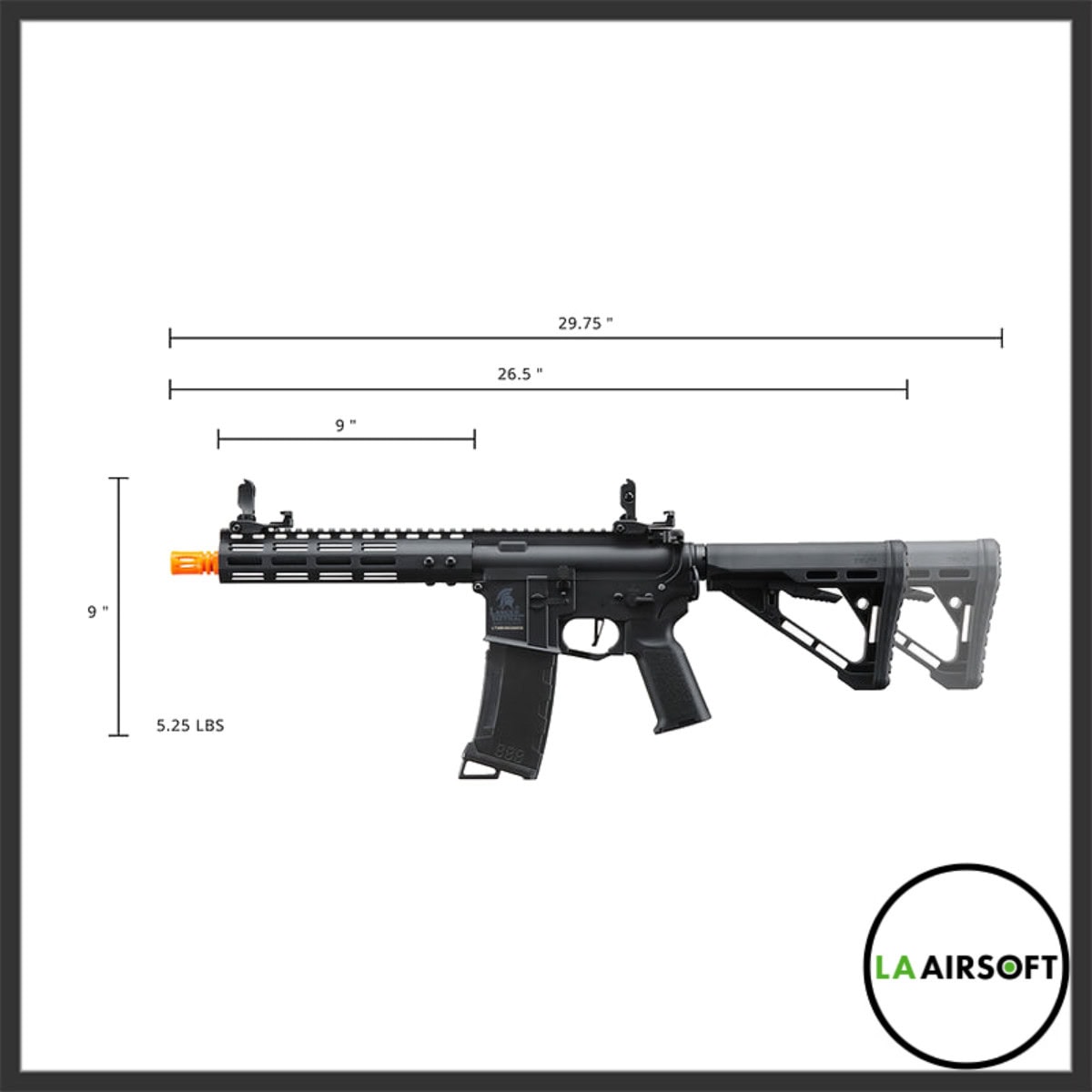 Lancer Tactical Gen 3 Archon 9" M-LOK Airsoft AEG Rifle w/ Delta Stock (Black)