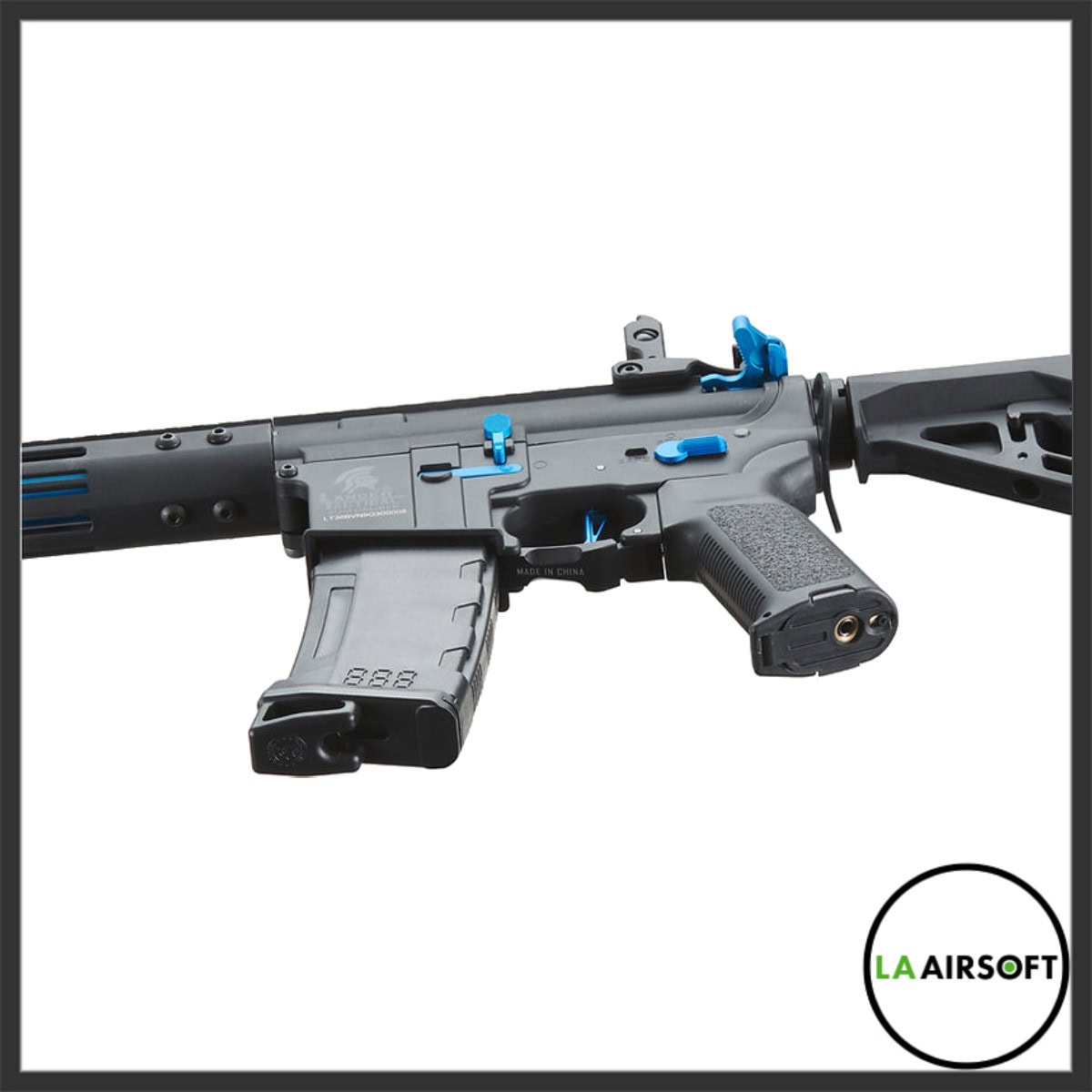 Lancer Tactical Gen 3 Archon 9" M-LOK Airsoft AEG Rifle w/ Delta Stock (Black/Blue)