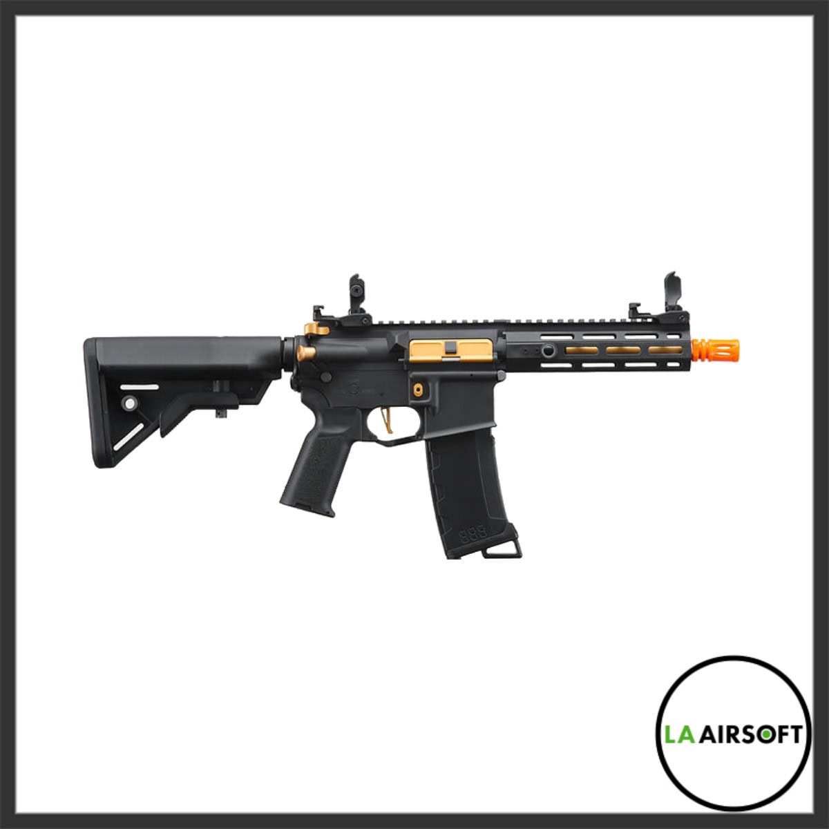 Lancer Tactical Gen 3 Hellion M-LOK 7" Airsoft AEG Rifle (Black/Gold)