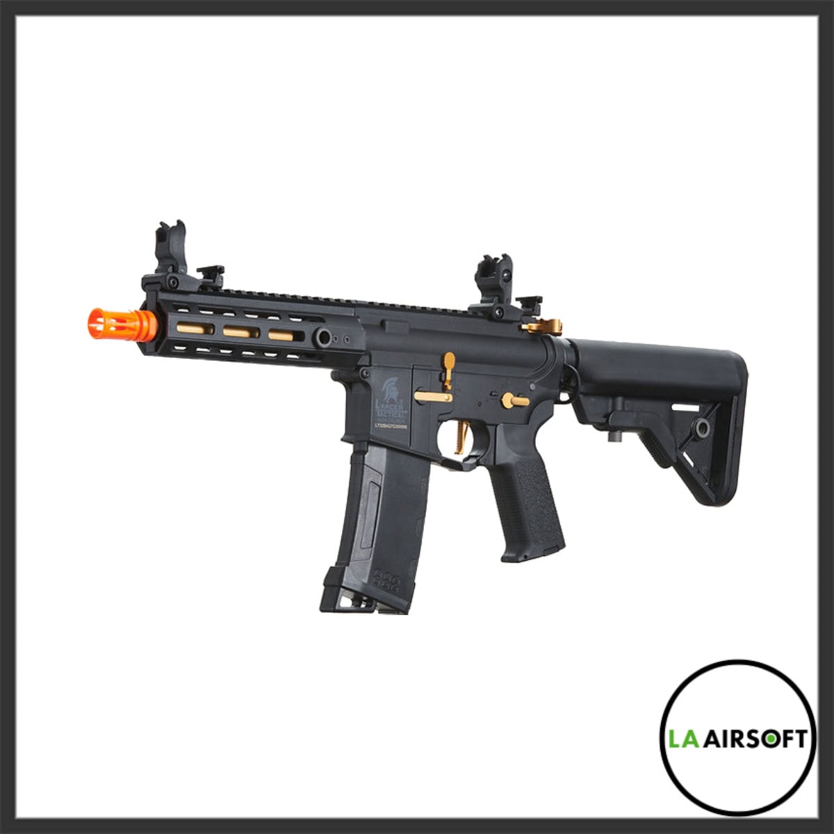 Lancer Tactical Gen 3 Hellion M-LOK 7" Airsoft AEG Rifle (Black/Gold)
