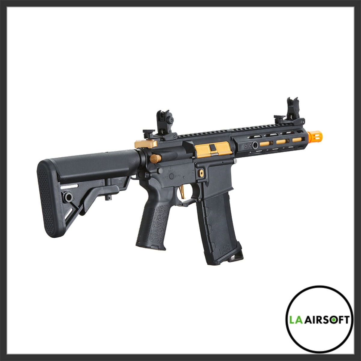 Lancer Tactical Gen 3 Hellion M-LOK 7" Airsoft AEG Rifle (Black/Gold)