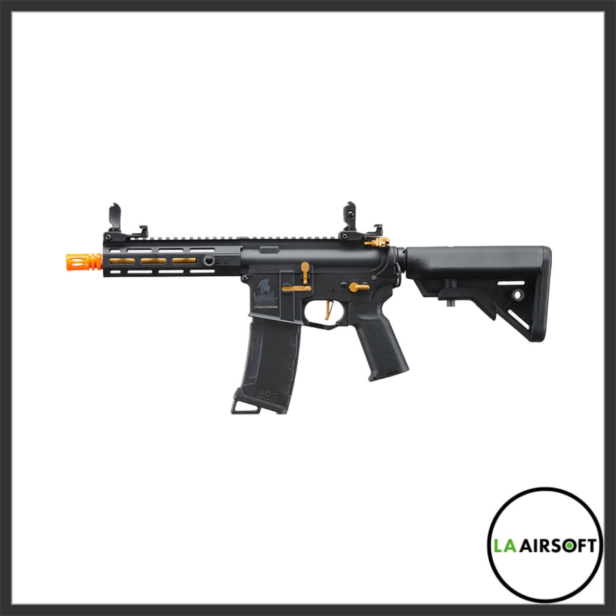 Lancer Tactical Gen 3 Hellion M-LOK 7" Airsoft AEG Rifle (Black/Gold)