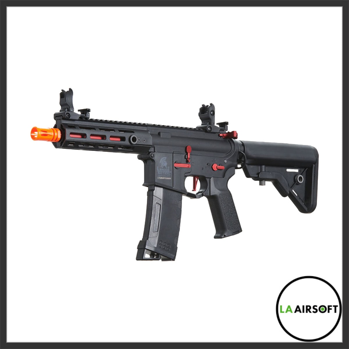 Lancer Tactical Gen 3 Hellion M-LOK 7" Airsoft AEG Rifle (Black/Red)