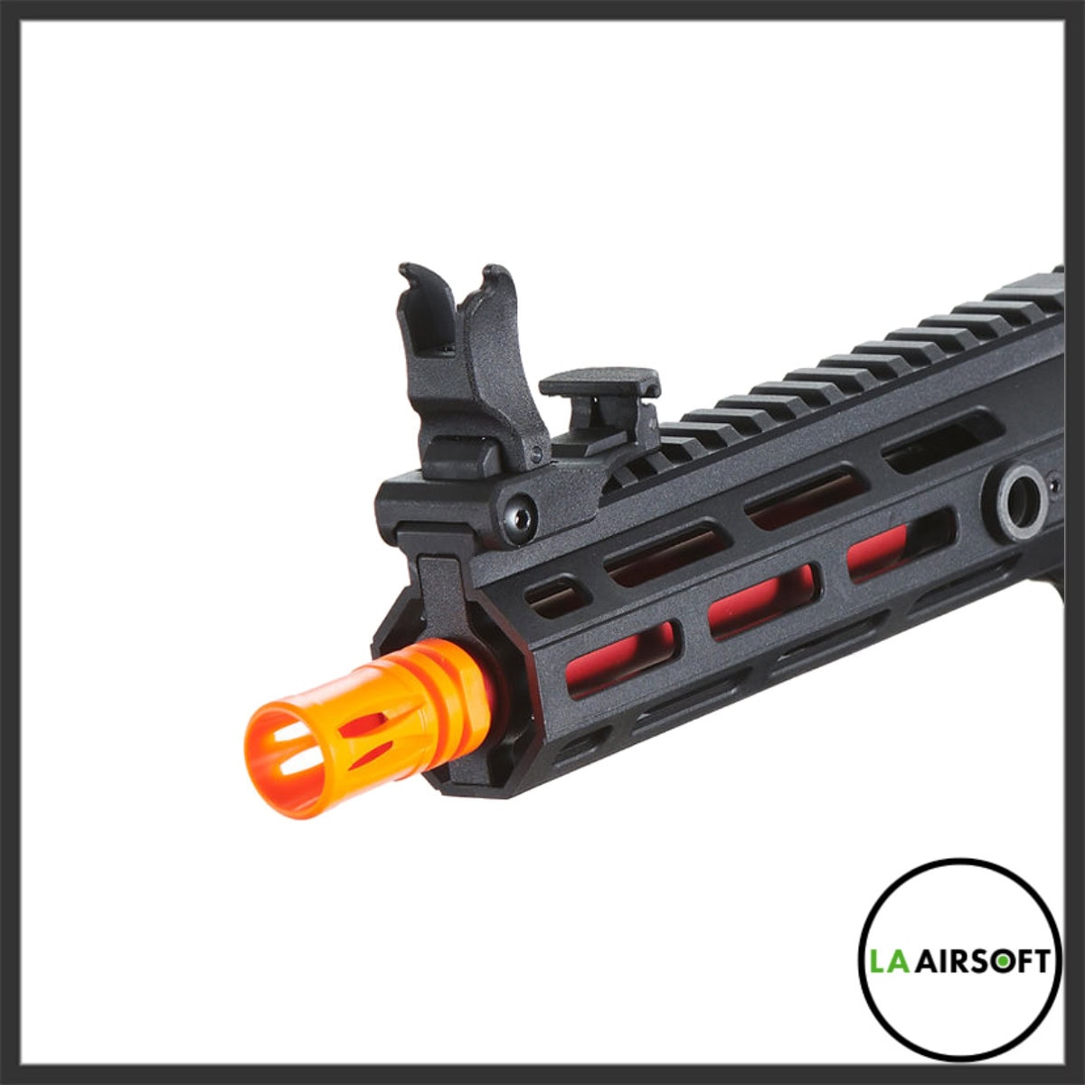 Lancer Tactical Gen 3 Hellion M-LOK 7" Airsoft AEG Rifle (Black/Red)