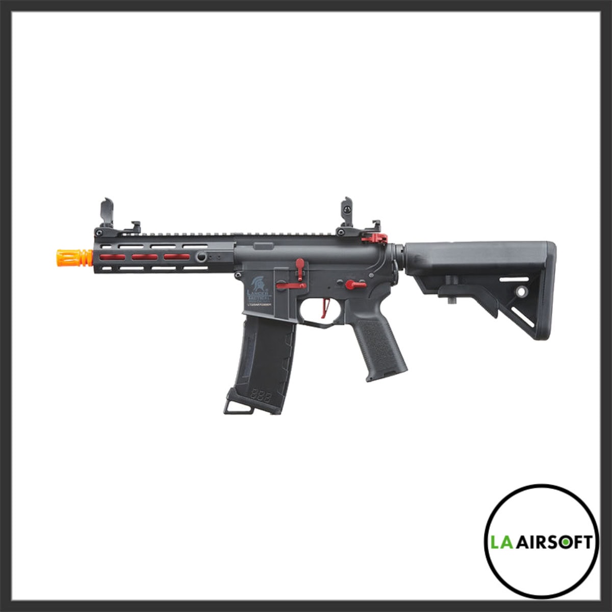 Lancer Tactical Gen 3 Hellion M-LOK 7" Airsoft AEG Rifle (Black/Red)