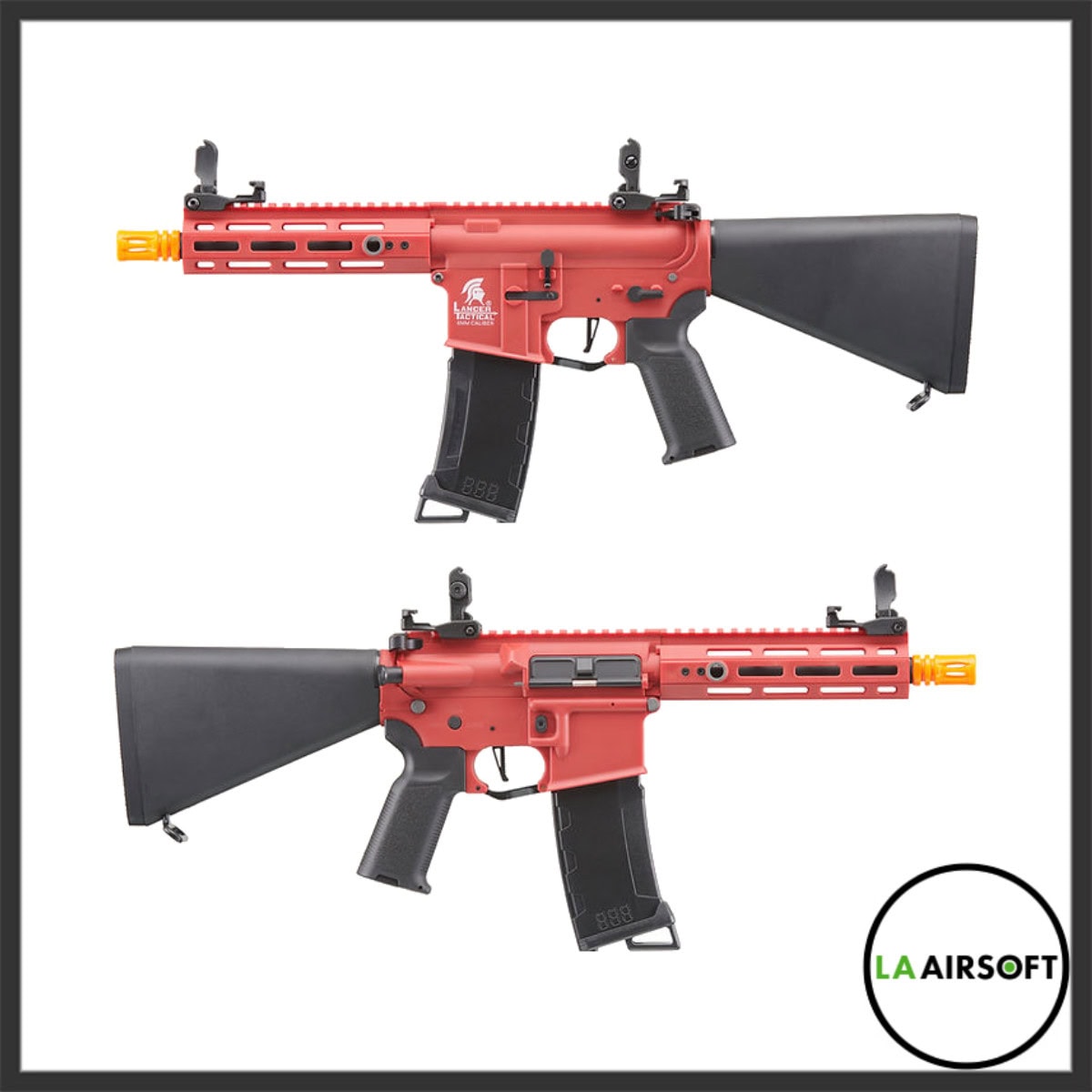 Gen 3 Hellion 7_ M-LOK Airsoft AEG Rifle w_ Stubby Stock - (Red)