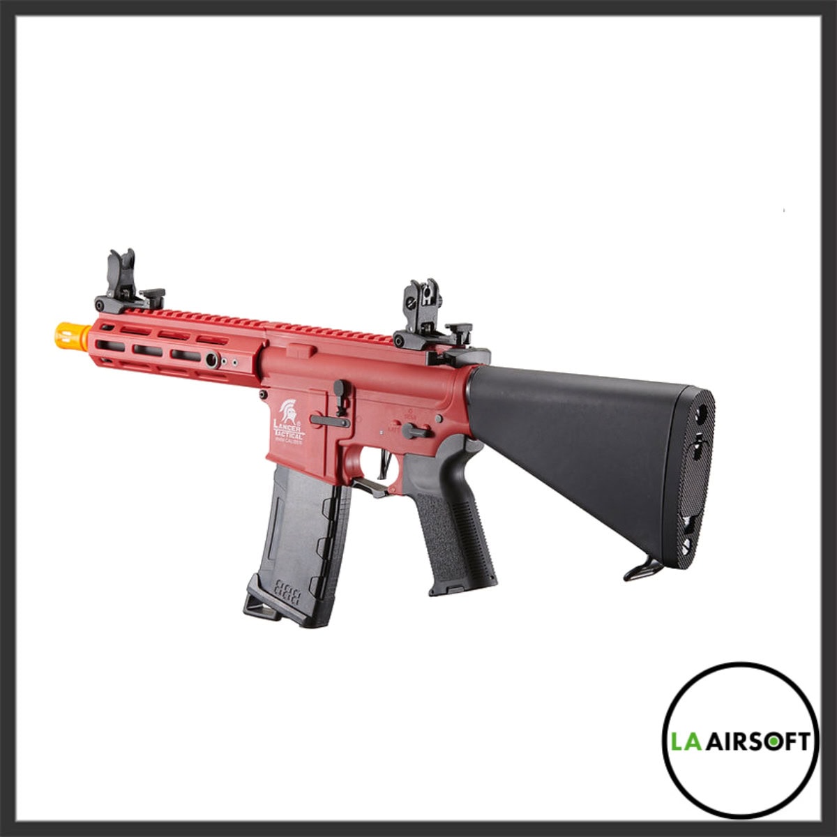 Lancer Tactical Gen 3 Hellion M-LOK 7" Airsoft AEG Rifle w/ Stubby Stock (Red)