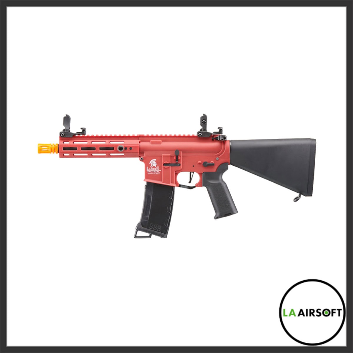 Lancer Tactical Gen 3 Hellion M-LOK 7" Airsoft AEG Rifle w/ Stubby Stock (Red)
