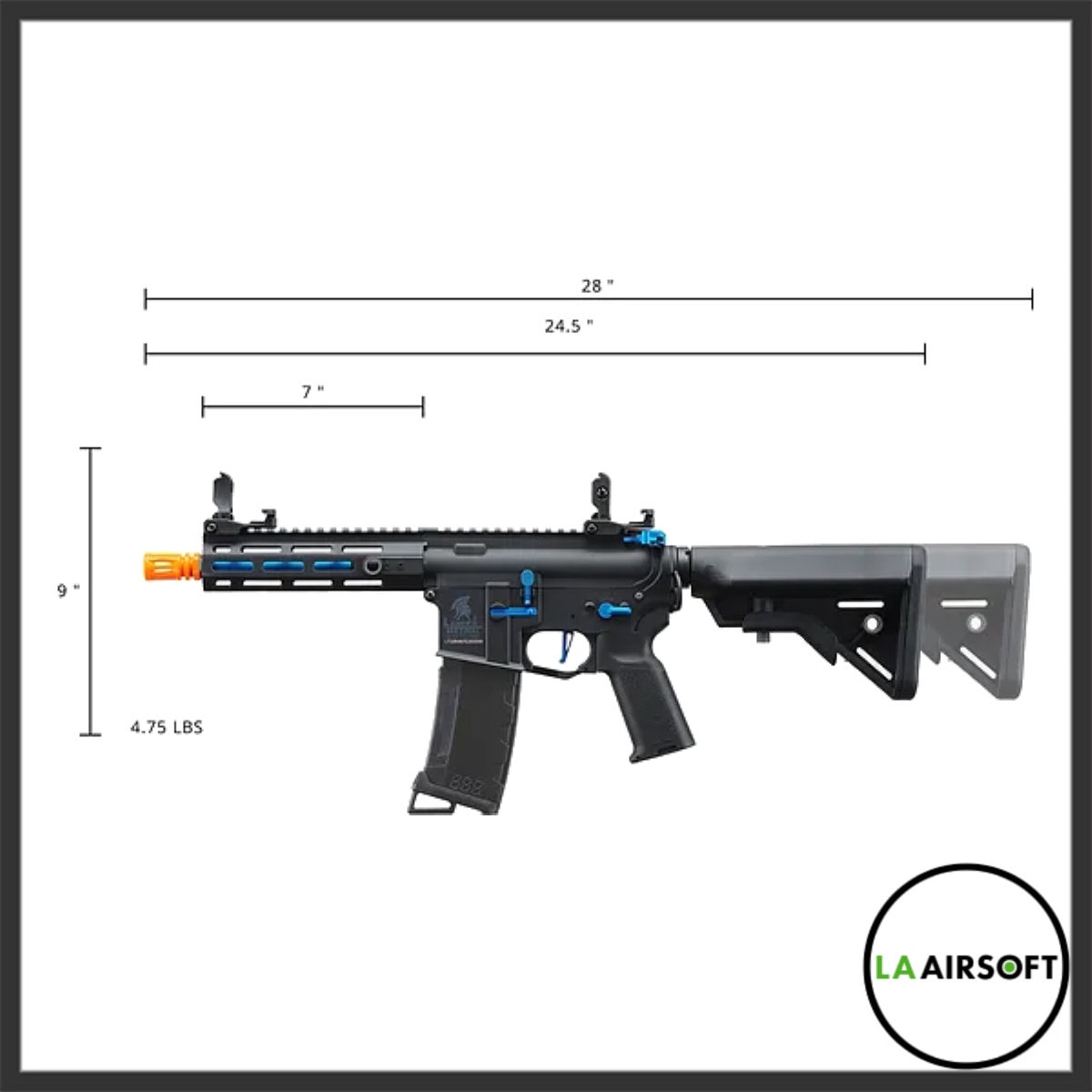Lancer Tactical Gen 3 Hellion 7" M-LOK Airsoft AEG w/ Crane Stock