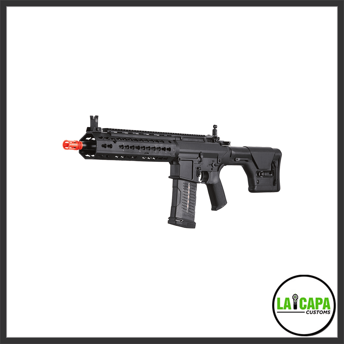 Lancer Tactical Battle X AEG Airsoft Rifle w/ PRS Precision Stock & Keymod Handguard (Black)