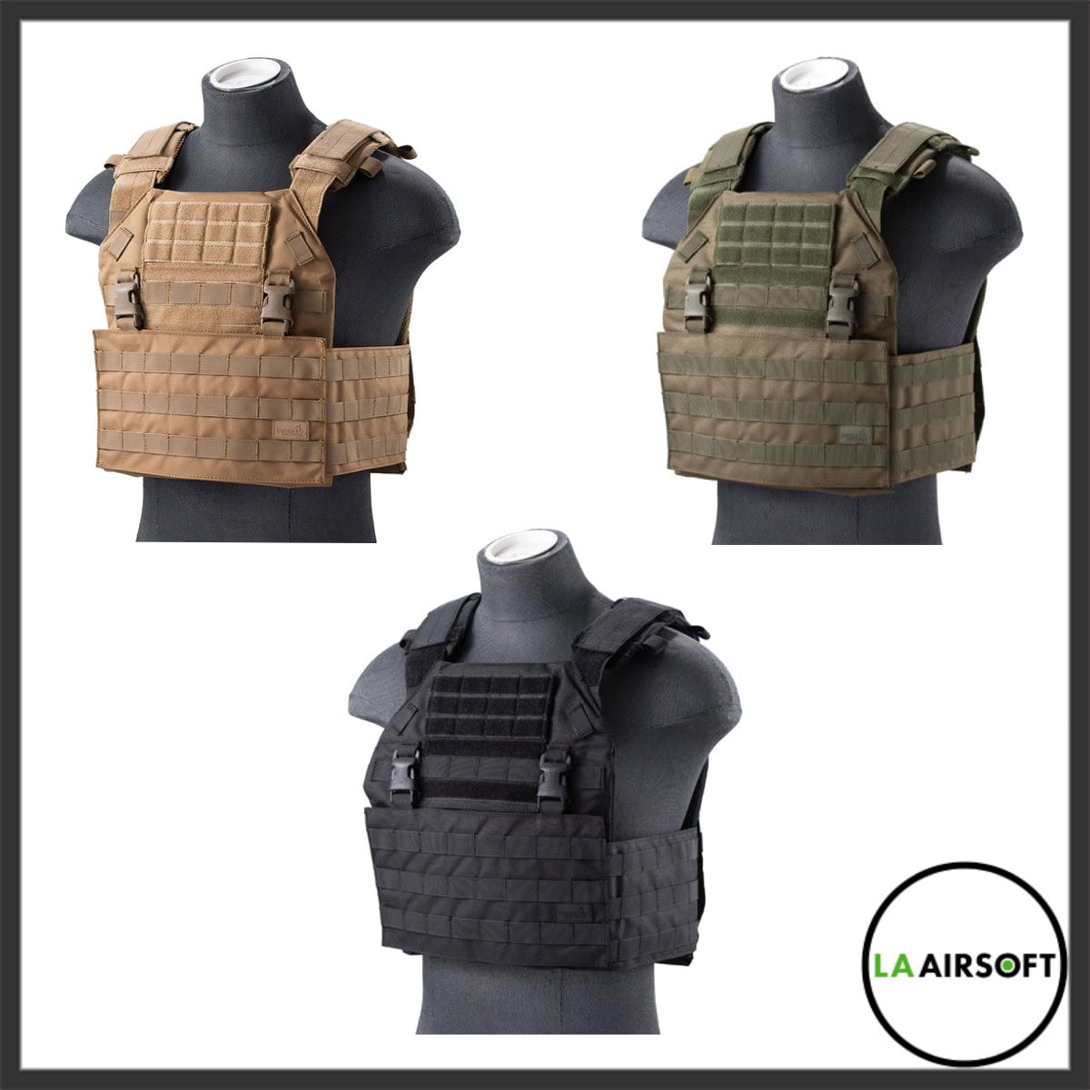 Lancer Tactical Vest with Molle Webbing and Detachable Buckles