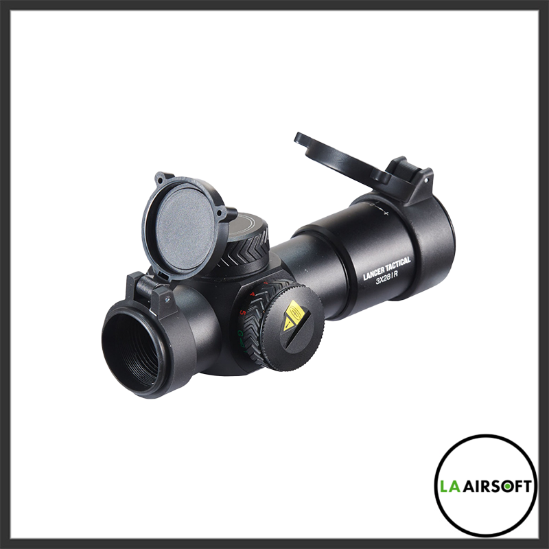 Lancer Tactical 3x28 IR Fixed Magnification Airsoft Rifle Scope