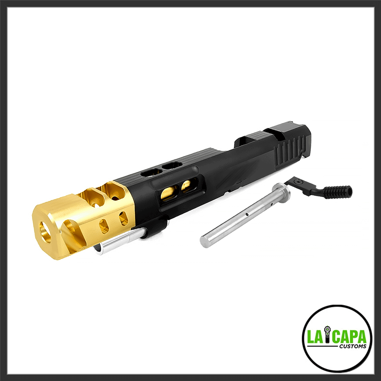 Airsoft Masterpiece S Style DVC Open Slide for Hi-CAPA (6 inch) -Black and gold