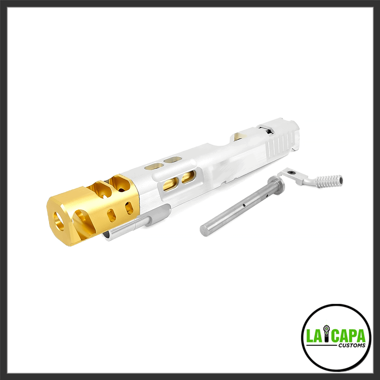 Airsoft Masterpiece S Style DVC Open Slide for Hi-CAPA (6 inch) -Silver and gold