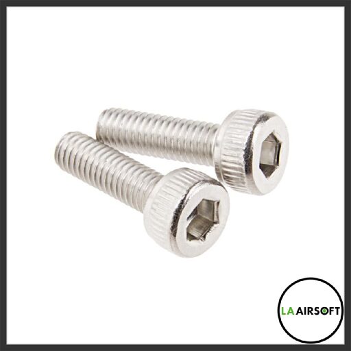 Two silver hex-head cap screws included with the TTI Airsoft VSR-10 Zero Trigger unit.