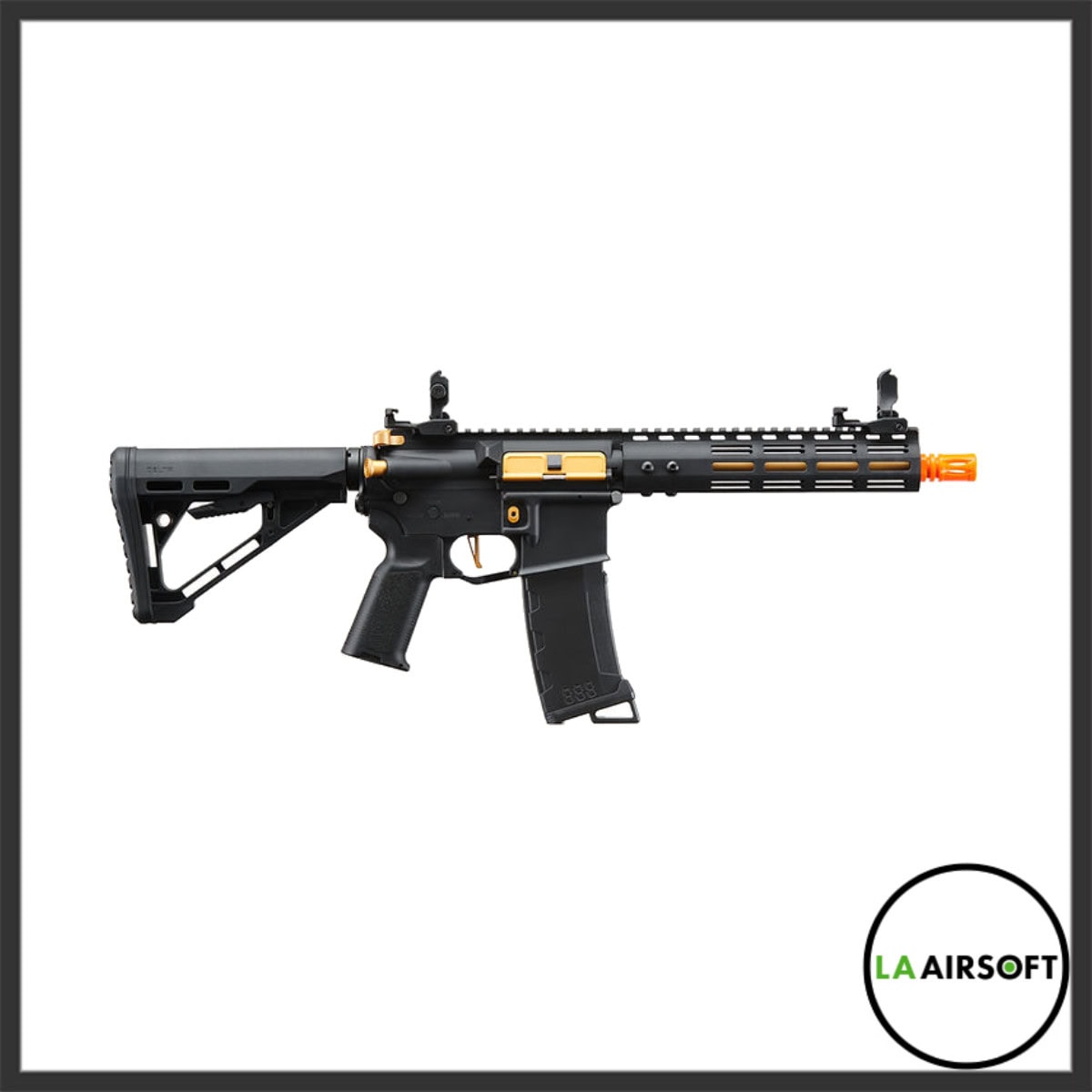 Lancer Tactical Gen 3 Archon 9" M-LOK Airsoft AEG Rifle w/ Delta Stock (Black/Gold)
