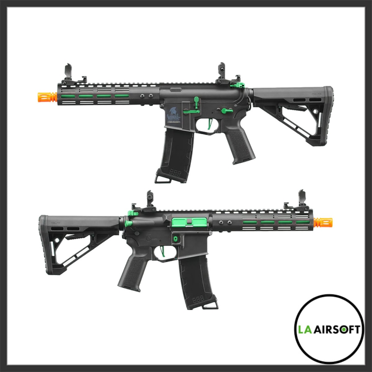 Gen 3 Archon 9_ M-LOK M4 Airsoft Rifle w_ Delta Stock (Color_ Black &amp; Green) (1)