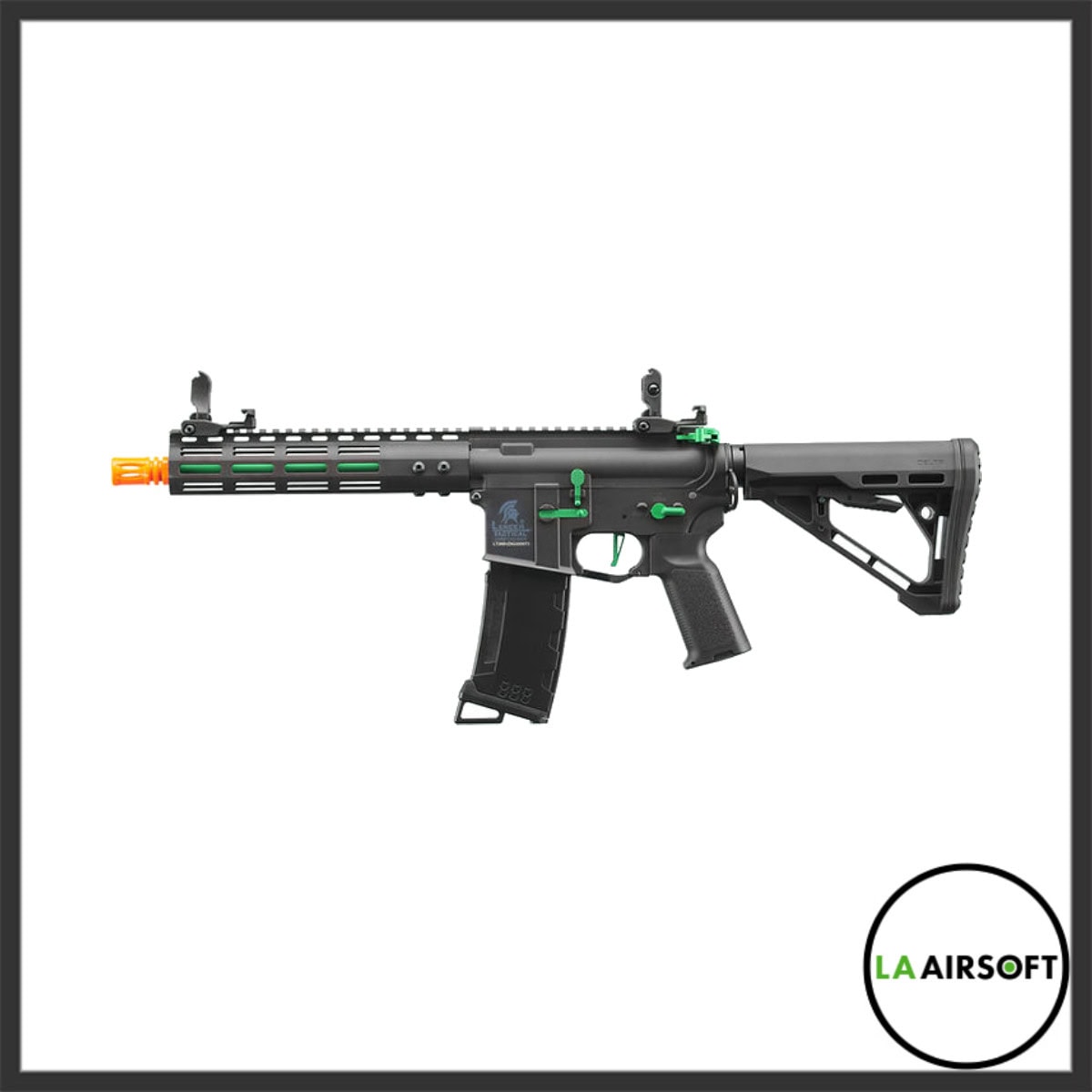 Lancer Tactical Gen 3 Archon 9" M-LOK Airsoft AEG Rifle w/ Delta Stock (Black/Green)