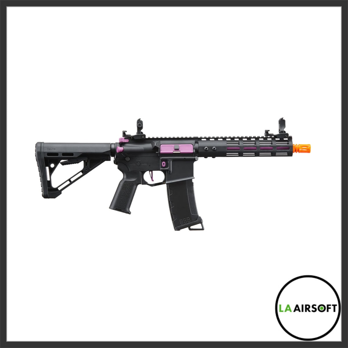 Lancer Tactical Gen 3 Archon 9" M-LOK Airsoft AEG Rifle w/ Delta Stock (Black/Purple)