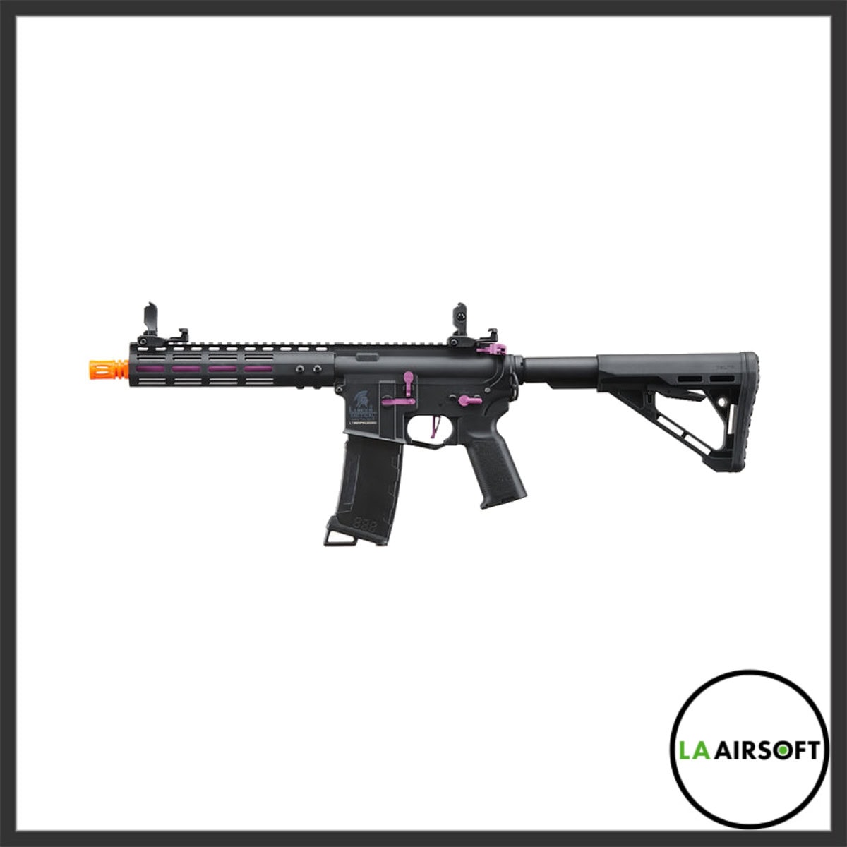 Lancer Tactical Gen 3 Archon 9" M-LOK Airsoft AEG Rifle w/ Delta Stock (Black/Purple)