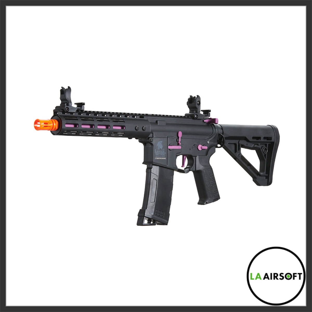 Lancer Tactical Gen 3 Archon 9" M-LOK Airsoft AEG Rifle w/ Delta Stock (Black/Purple)