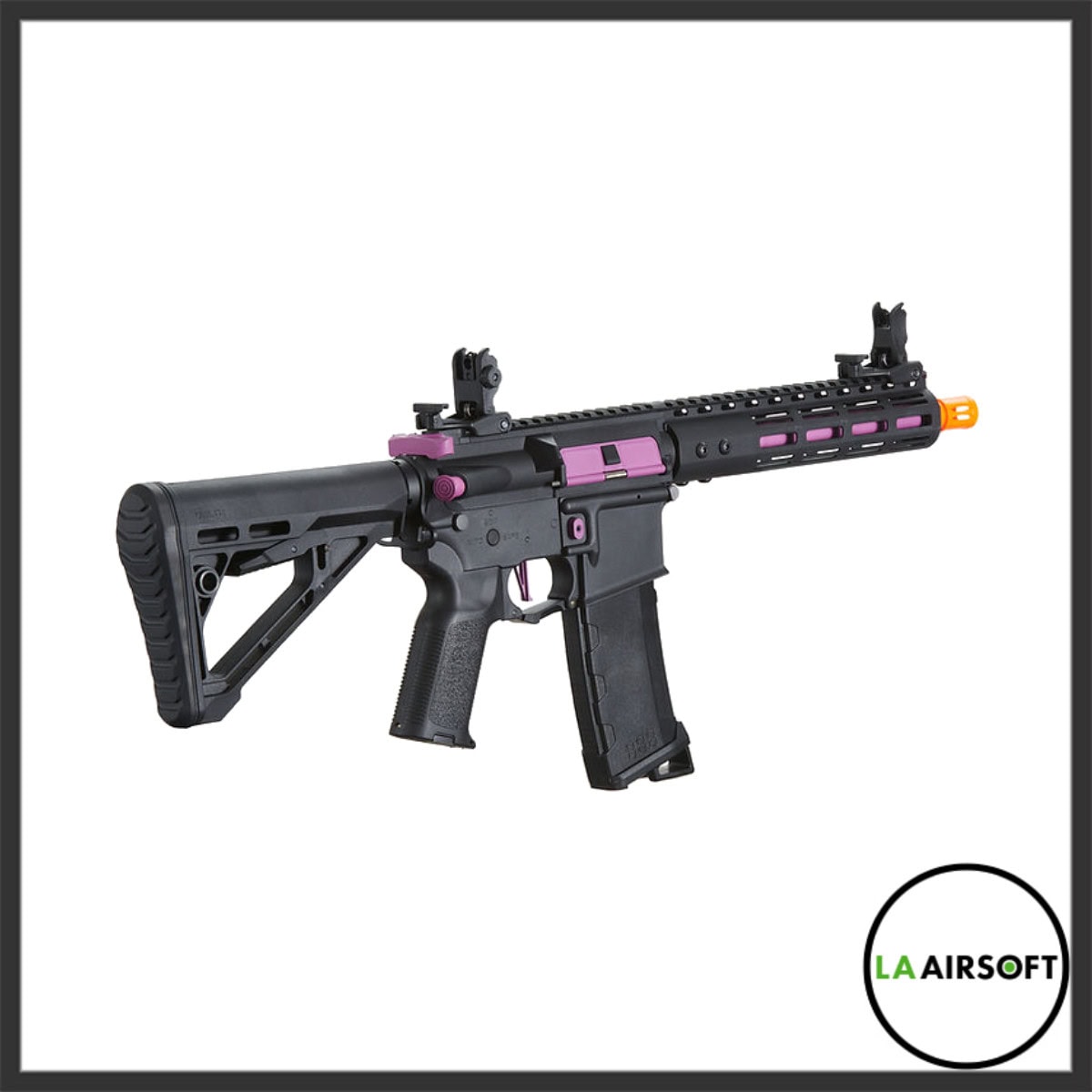 Lancer Tactical Gen 3 Archon 9" M-LOK Airsoft AEG Rifle w/ Delta Stock (Black/Purple)