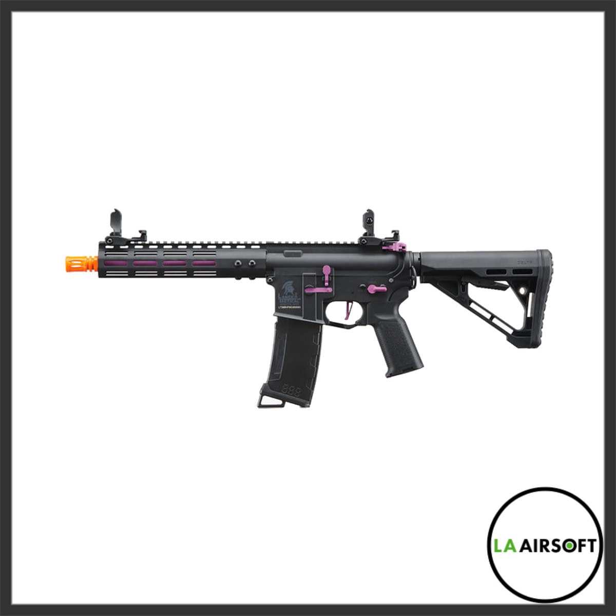 Lancer Tactical Gen 3 Archon 9" M-LOK Airsoft AEG Rifle w/ Delta Stock (Black/Purple)