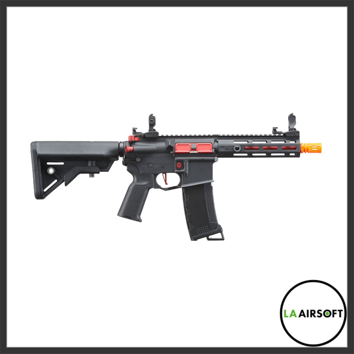 Lancer Tactical Gen 3 Hellion M-LOK 7" Airsoft AEG Rifle (Black/Red)