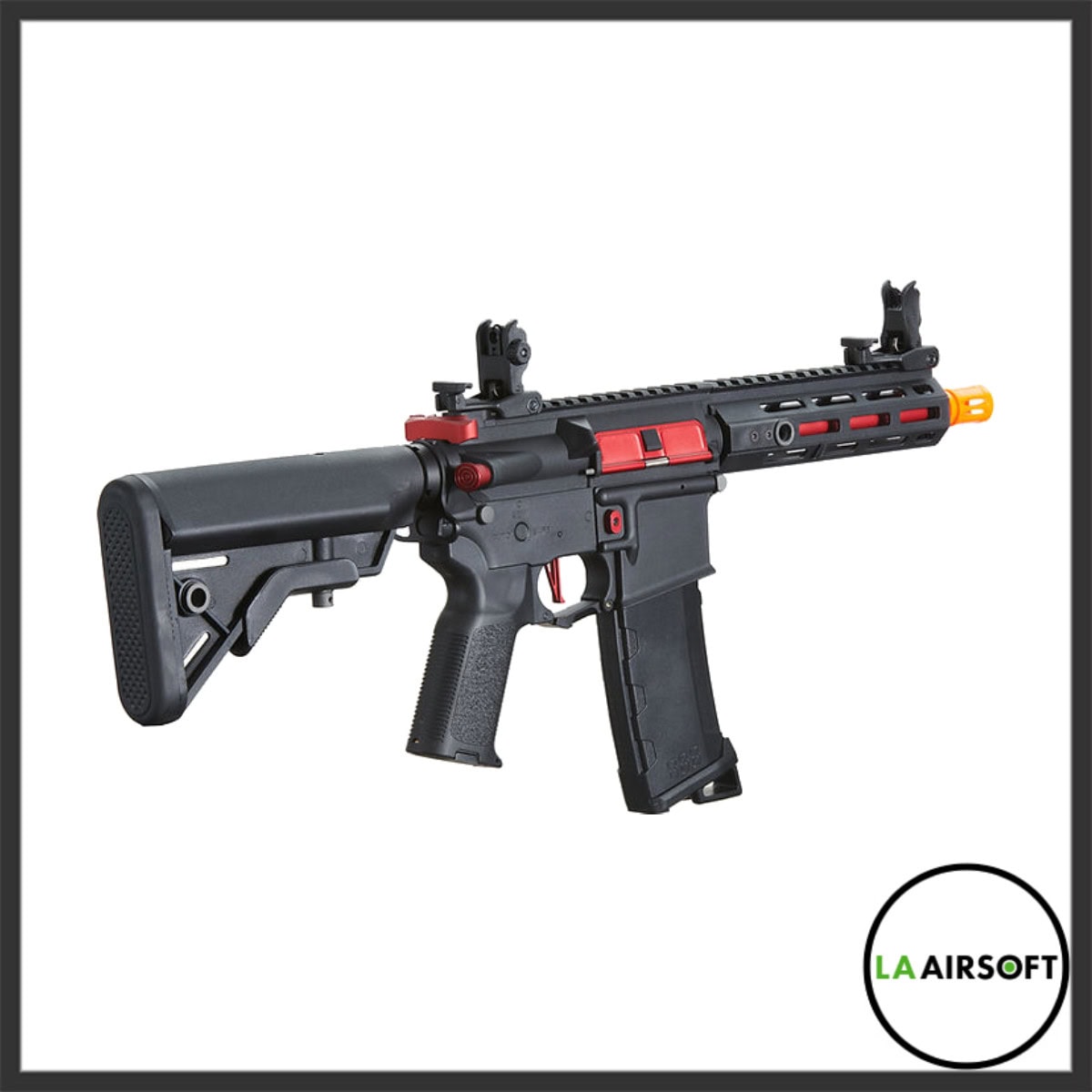 Lancer Tactical Gen 3 Hellion M-LOK 7" Airsoft AEG Rifle (Black/Red)