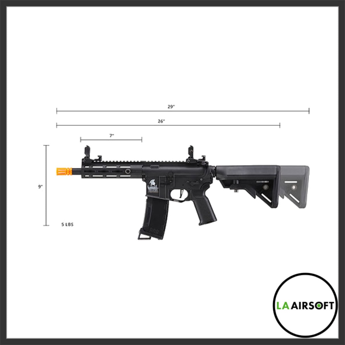 Lancer Tactical Gen 3 Hellion M-LOK 7" Airsoft AEG Rifle (Black)