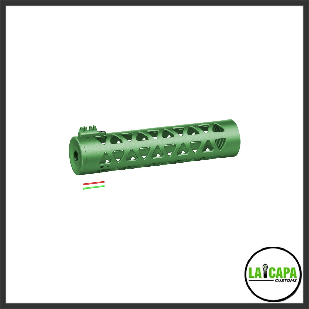 LA Innovations "Prism" 185mm Aluminum Handguard for M4 With Front Sight - green