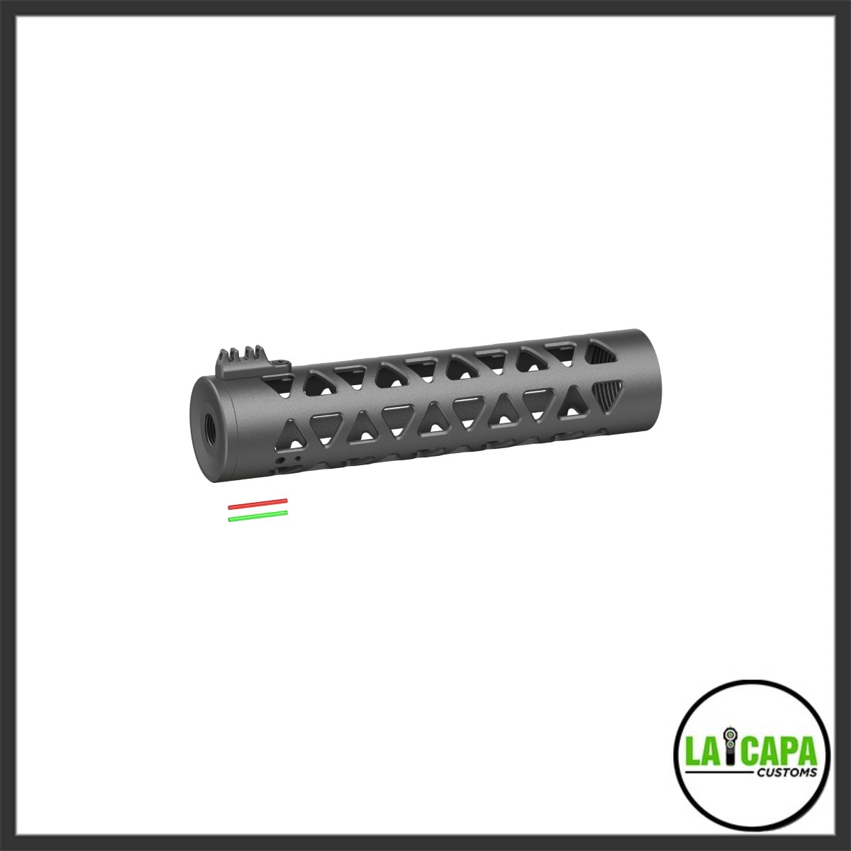 LA Innovations "Prism" 185mm Aluminum Handguard for M4 With Front Sight - grey