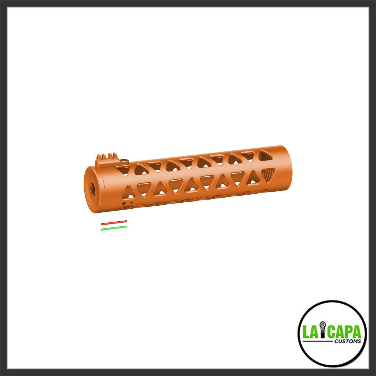 LA Innovations "Prism" 185mm Aluminum Handguard for M4 With Front Sight - orange