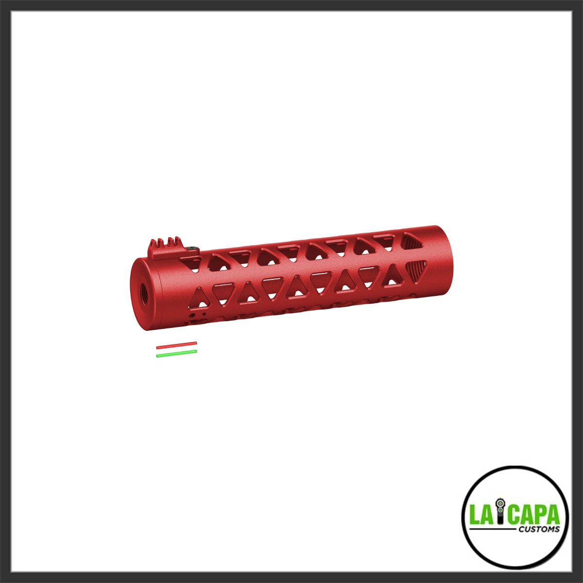 LA Innovations "Prism" 185mm Aluminum Handguard for M4 With Front Sight - red