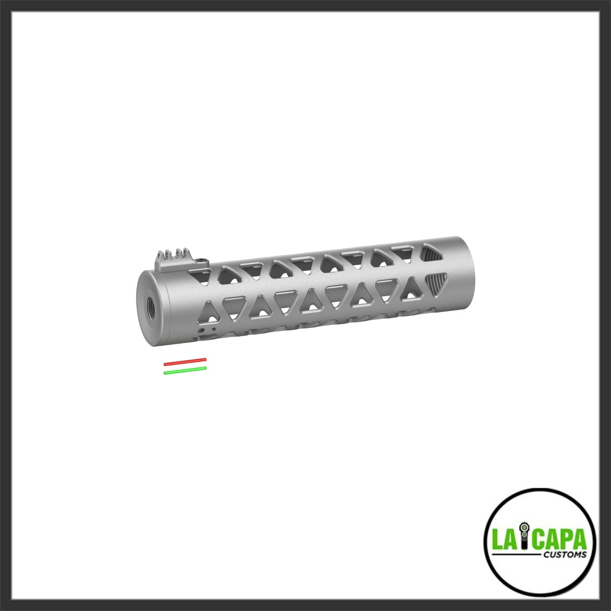 LA Innovations "Prism" 185mm Aluminum Handguard for M4 With Front Sight - Silver