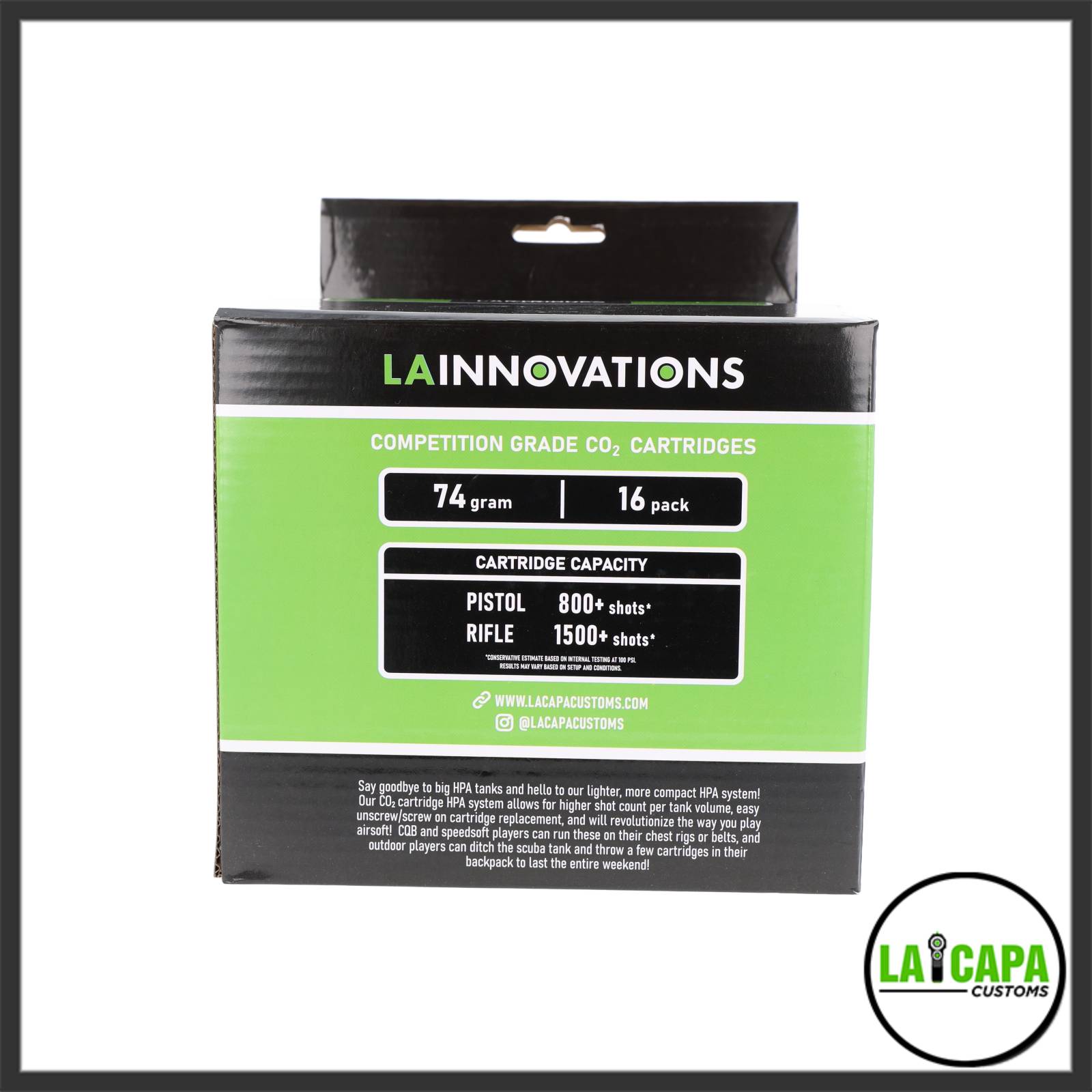 LA Innovations 74g CO2 16 Pack