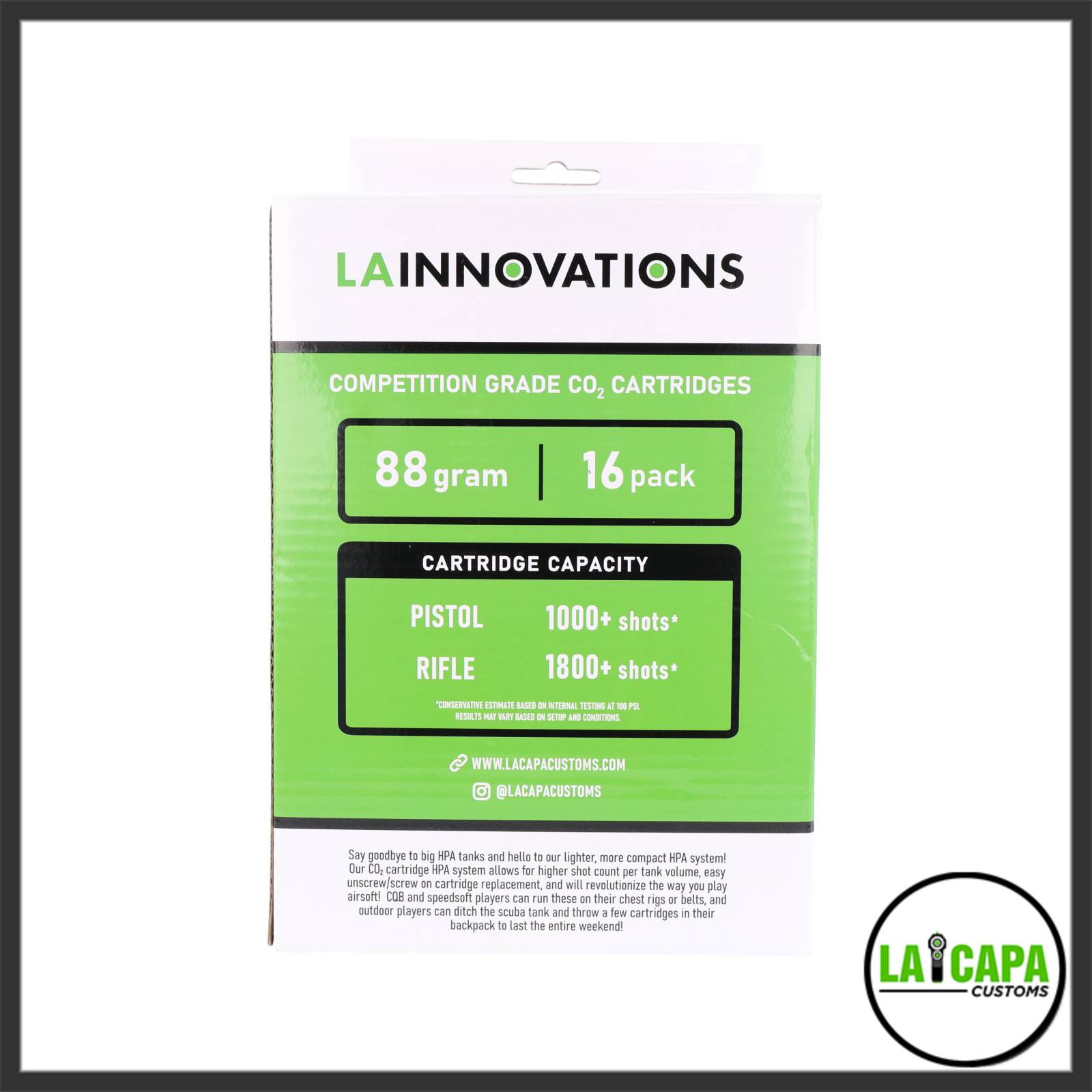 LA Innovations 88g CO2 16 Pack