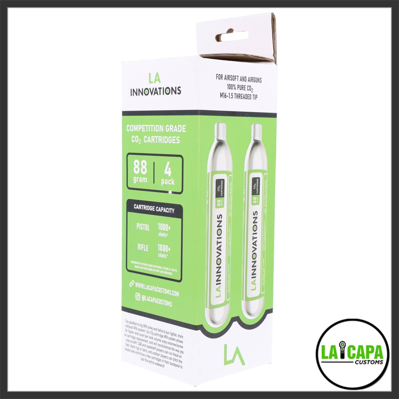 LA Innovations 88g CO2 4 Pack 2
