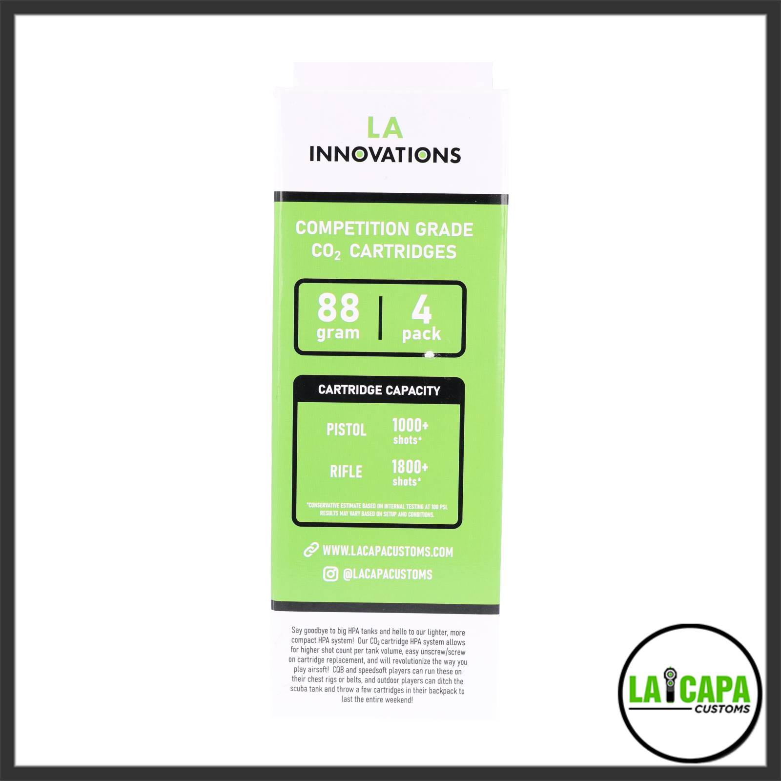 LA Innovations 88g CO2 4 Pack