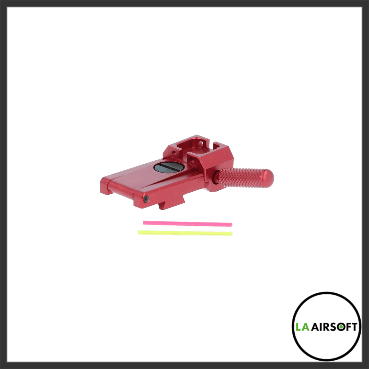 LCC Adjustable Fiber Optic Rear Sight with Handle - Red
