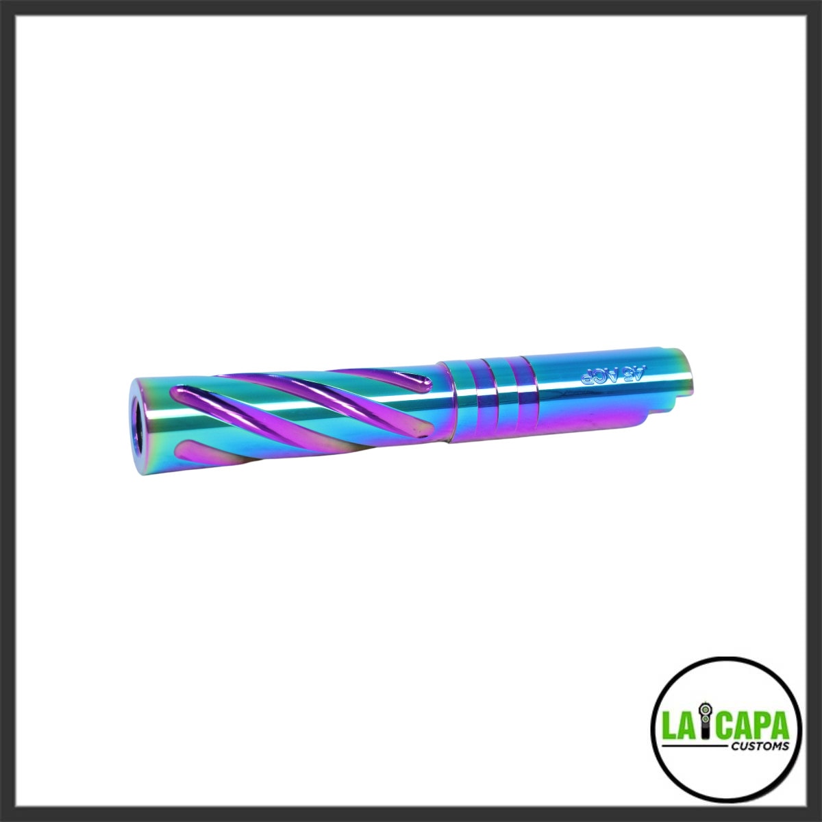LA Capa Customs 4.3 Outer Barrel - Green Rainbow