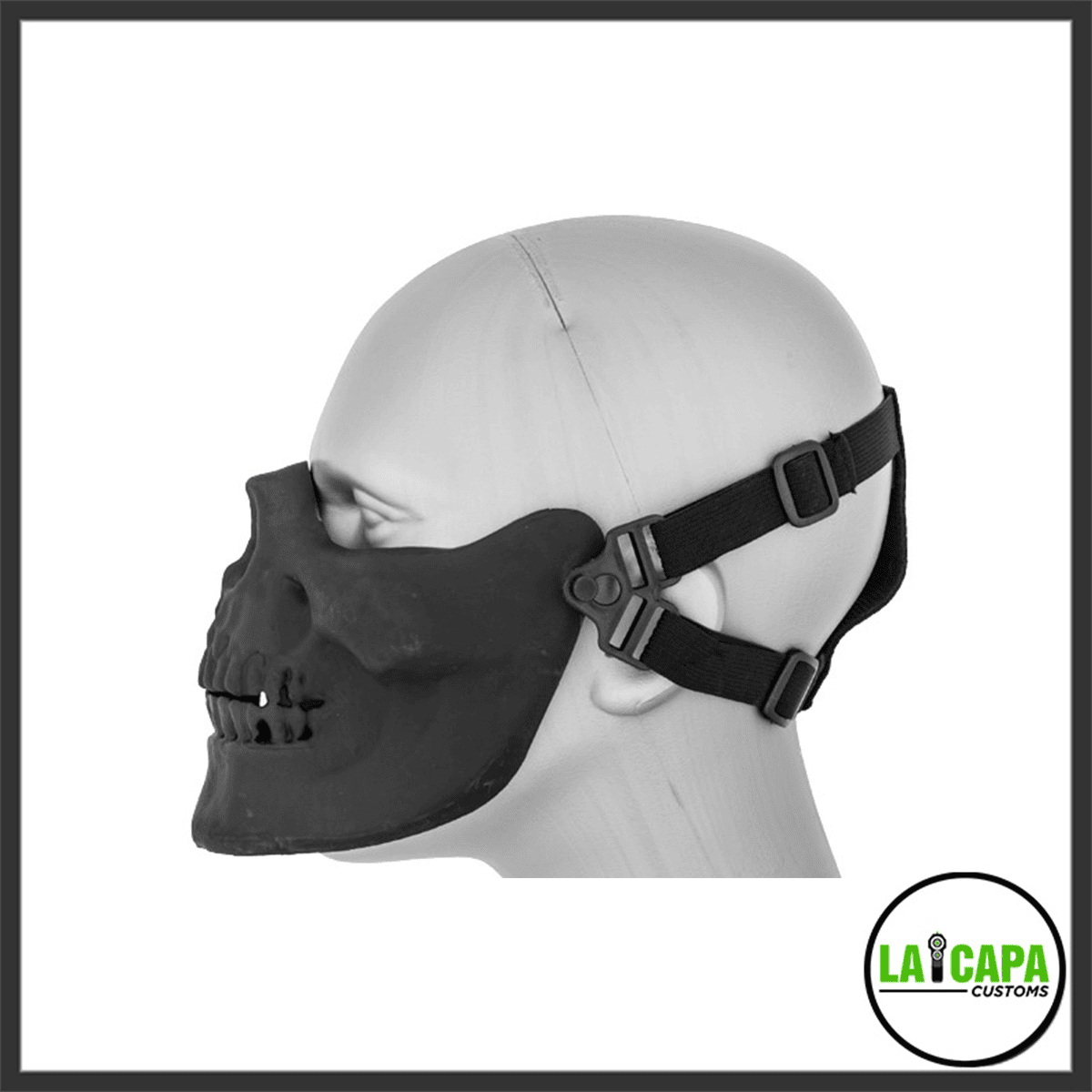 NC Airsoft Taktische Maske 'Skull Demon' – Halbmaske Für Airsoft, Halloween & Cosplay (Schwarz, 17x15 Cm)