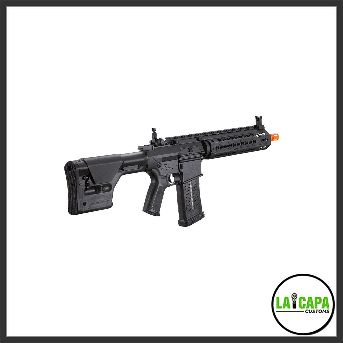 Lancer Tactical Battle X AEG Airsoft Rifle w/ PRS Precision Stock & Keymod Handguard (Black)