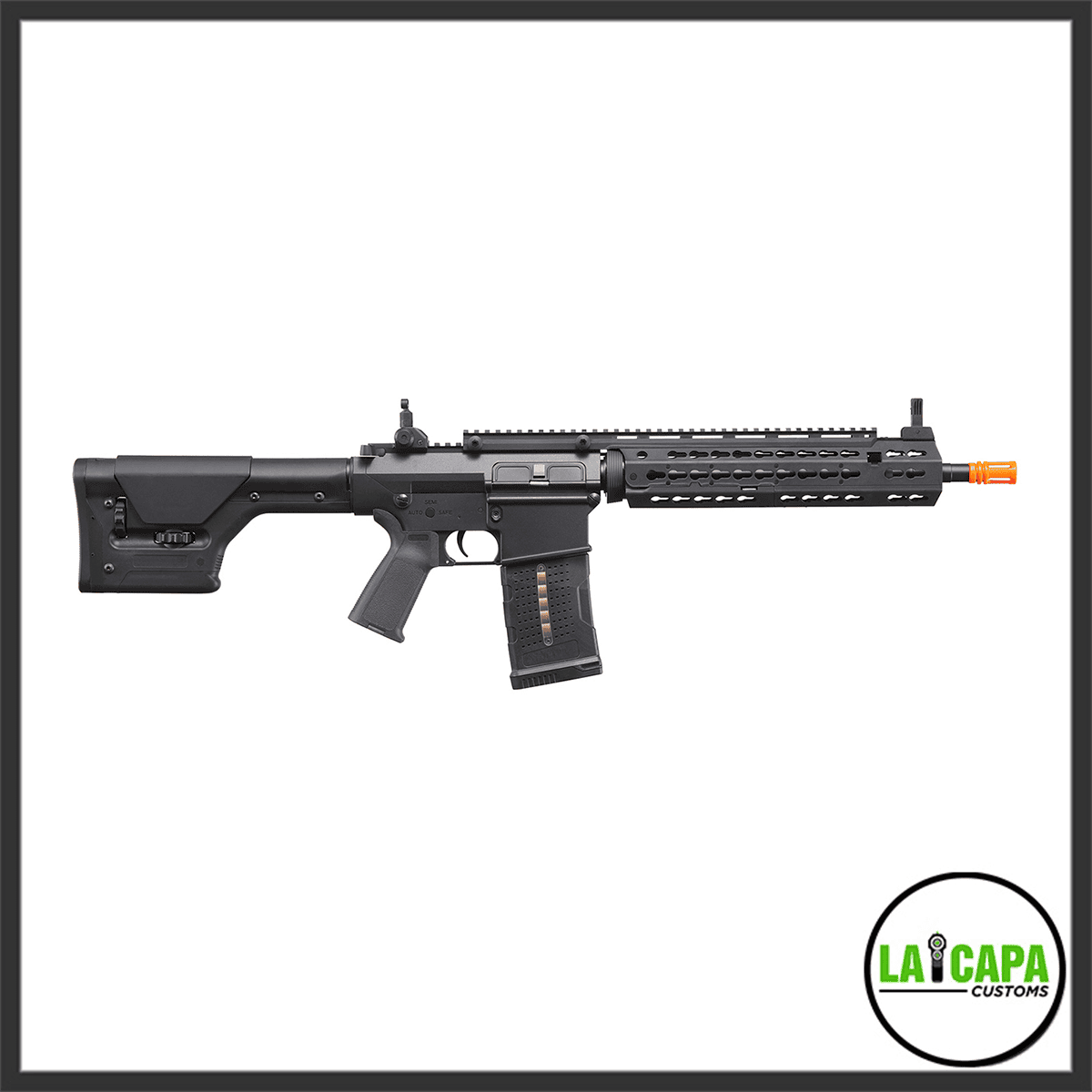 Lancer Tactical Battle X AEG Airsoft Rifle w/ PRS Precision Stock & Keymod Handguard (Black)