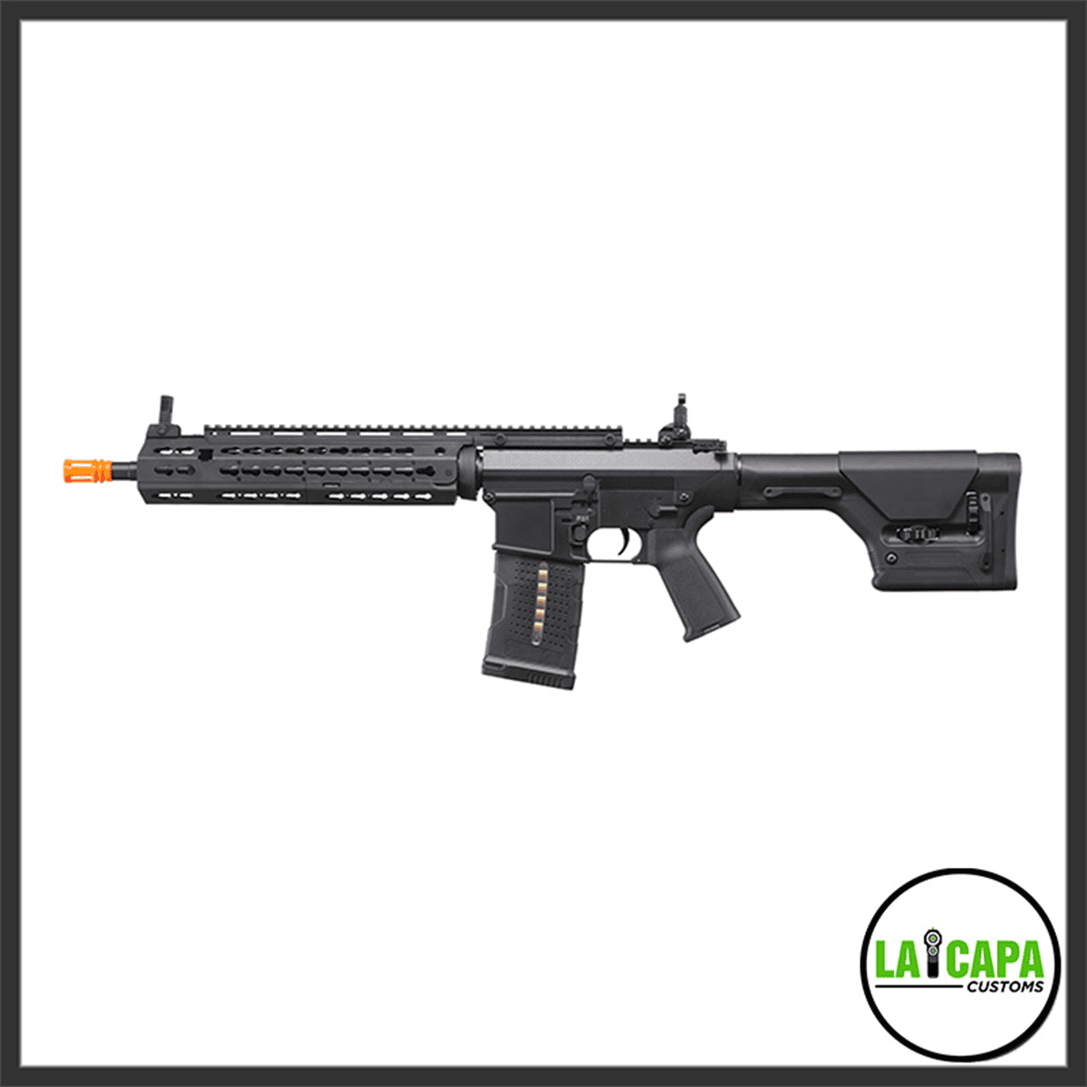 Lancer Tactical Battle X AEG Airsoft Rifle w/ PRS Precision Stock & Keymod Handguard (Black)