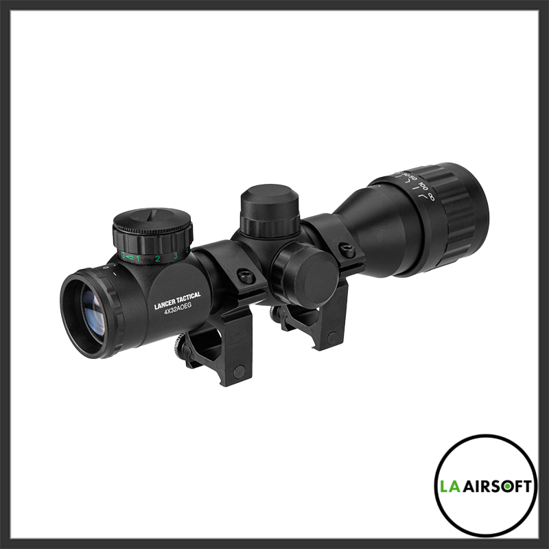Lancer Tactical  4x32 AOEG Airsoft Rifle Scope