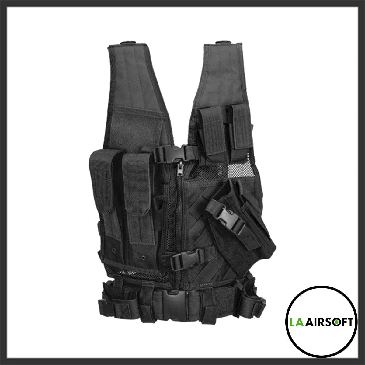 Lancer Tactical Youth Size Cross Draw Vest (Black)