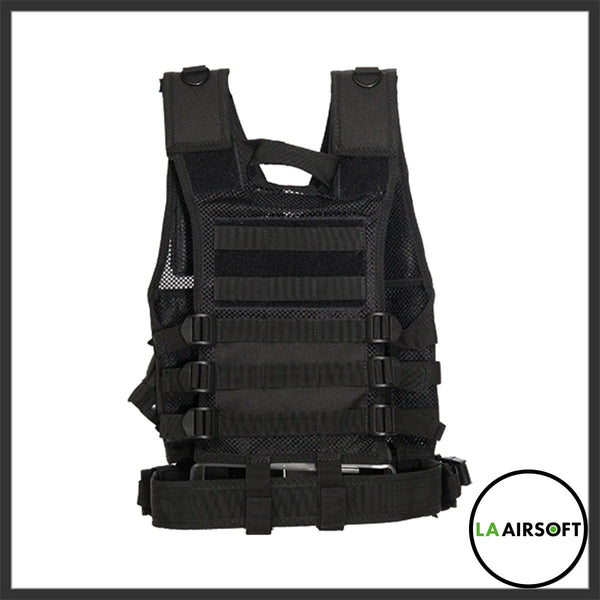 Lancer Tactical Youth Size Cross Draw Vest (Black)