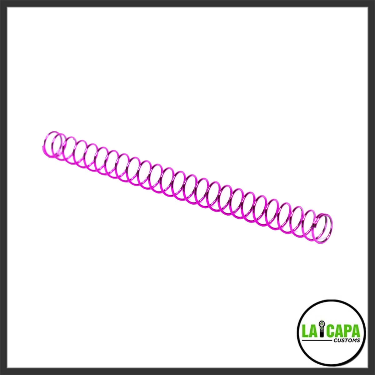 Pink coil recoil spring for the Hi-Capa pistol, shown extended on a white background.